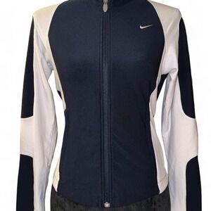 Vintage y2k navy and white Nike track jacket xs